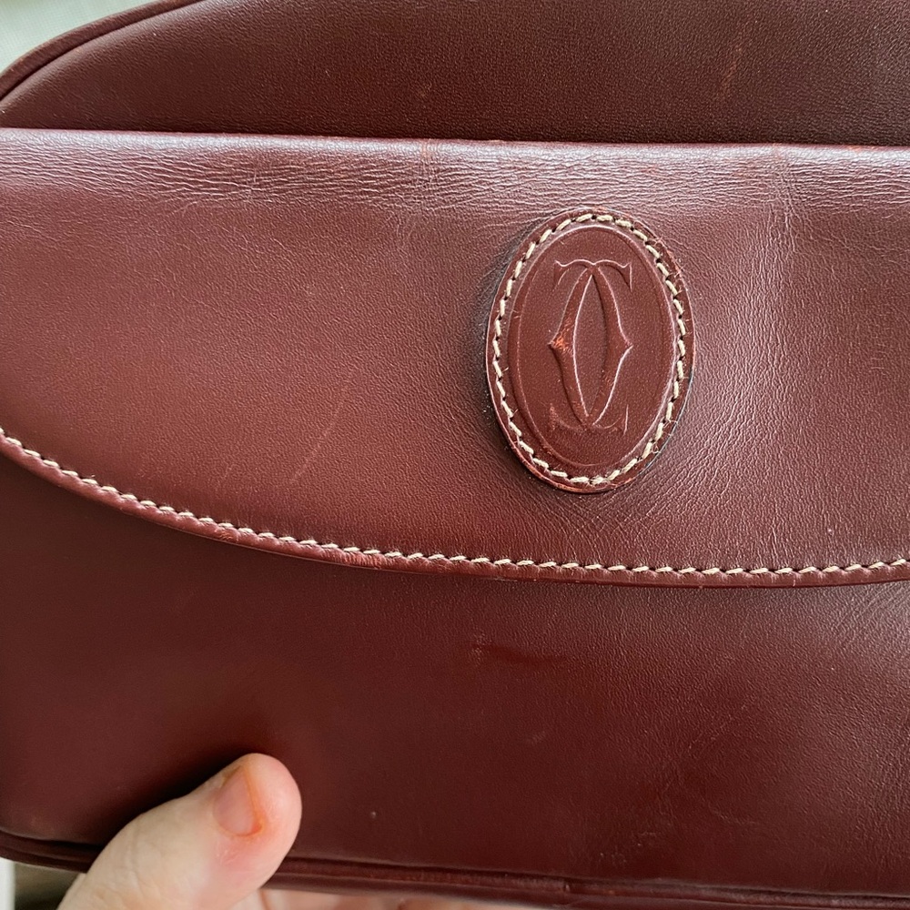AUTHENTIC Cartier Burgundy CROSSBODY BAG With WALLET - Picture 8 of 16